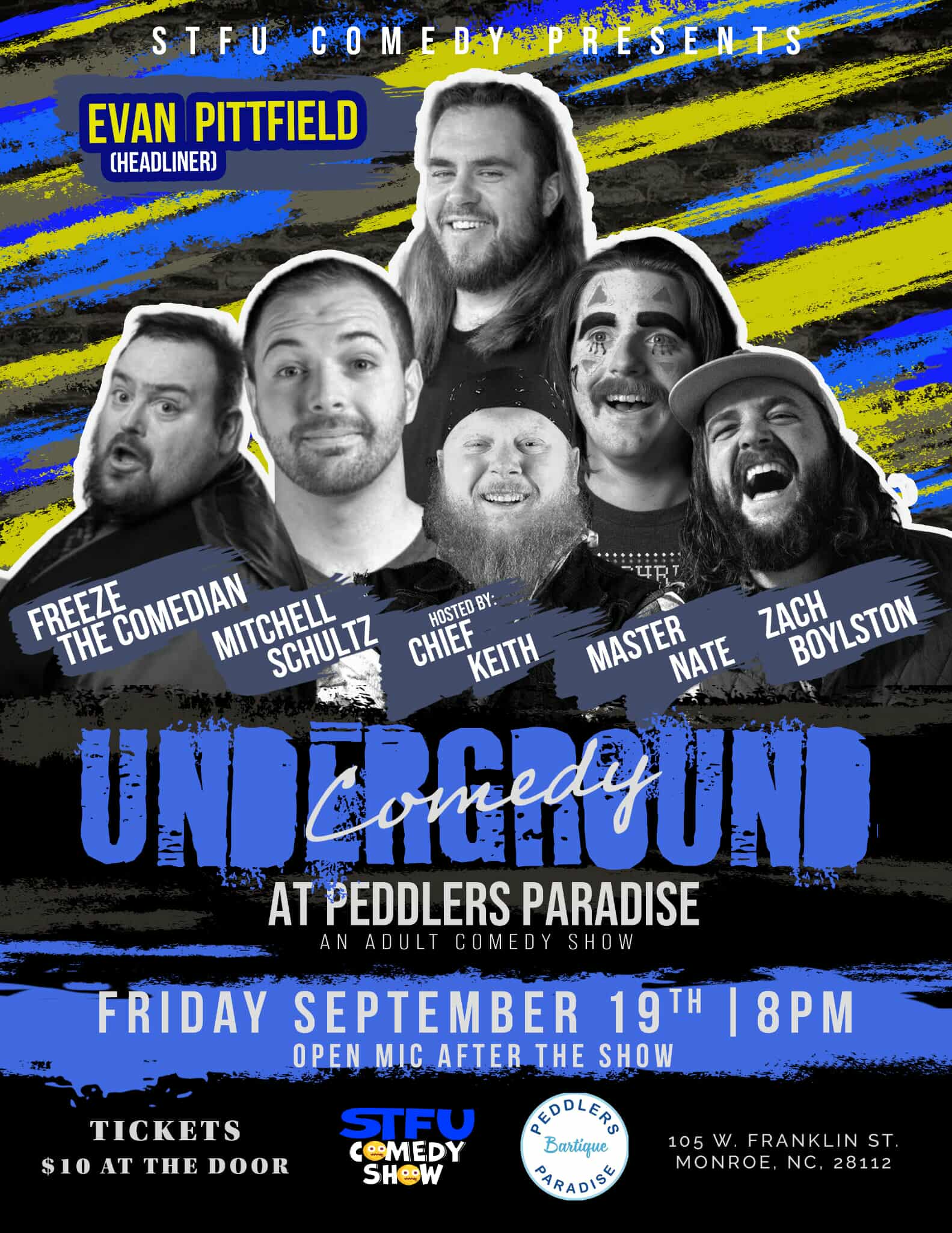 Headlining STFU Comedy at Peddler's Paradise