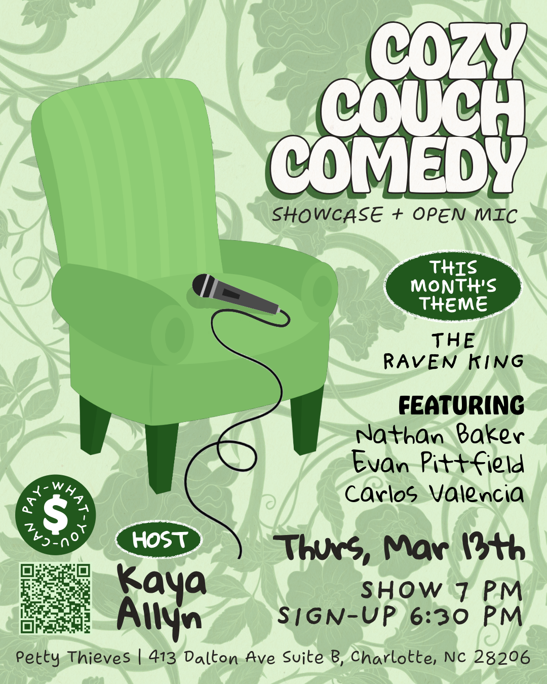Cozy Couch Comedy Flyer